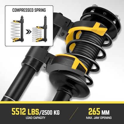 DNA Motoring Interchangeable Universal Strut Spring Compressor Kit, Fork Strut Coil Extractor Tool Set with Safety Guard and Storage Box, TOOLS-00784