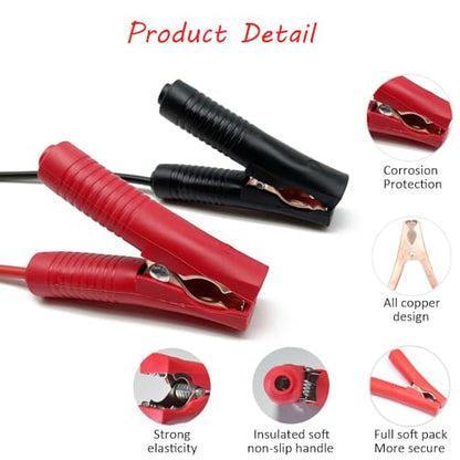 GRZWAYS Jumper Cable Clamps Compatible with Mil.waukee M18 18V Battery Jumper Starter for Mid-Size Cars Light Trucks Car, Automotive Booster Cables 6ft 8AWG Cable Power Tool Line, Silicone wire 392℉ - size: 6 FT