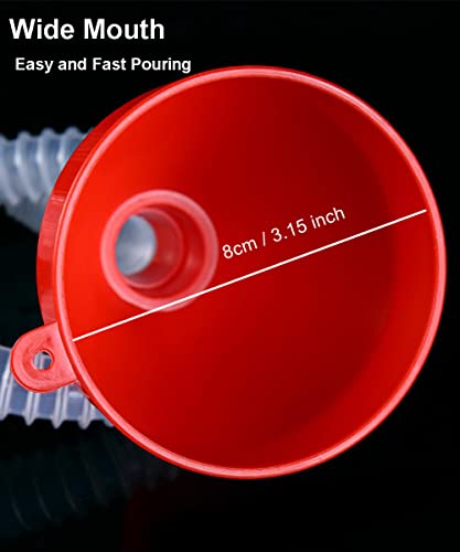 Funnels for Automotive Use,Plastic Small Funnel for Oil Change,Flexible Funnel with Long Hose for Gas,Fuel,Gasoline,Water,Fluid,Liquid Transmission