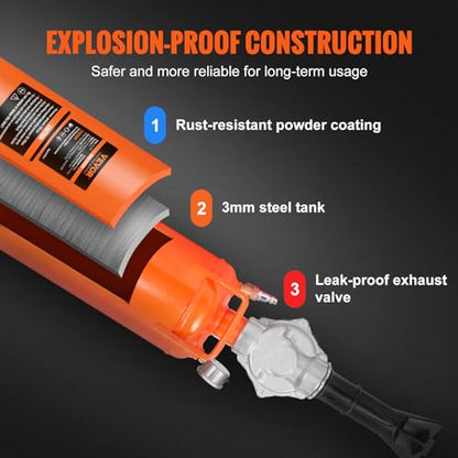 VEVOR Tire Seater, 2.1 Gal/8 L Air Tire Blaster, 120 PSI Handheld, Portable Tire Inflator Tool, 85-116 PSI Operating Pressure for Tractor Truck ATV Car and Automobile Repair - size: 2.1 Gal/8L