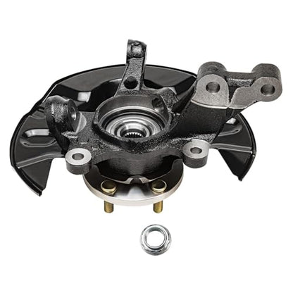 Detroit Axle - Front 4pc Steering Knuckles Kit for 03-08 Toyota Corolla, 2 Disc Brake Calipers w/Bracket 2 Steering Knuckles & Wheel Bearing Hubs 2003 2004 2005 2006 2007 2008 Replacement - size: 4BU47749/Kit