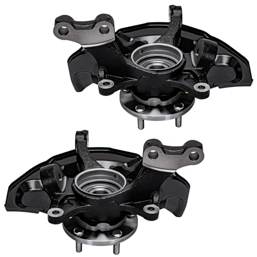 Detroit Axle - 4pc Steering Knuckles Kit for 07-09 Toyota Camry [4-Wheel ABS], 2 Front Steering Knuckles & Wheel Bearing Hubs 2 Rear Wheel Bearing and Hubs 2007 2008 2009 Replacement - size: 4UW48715/Kit