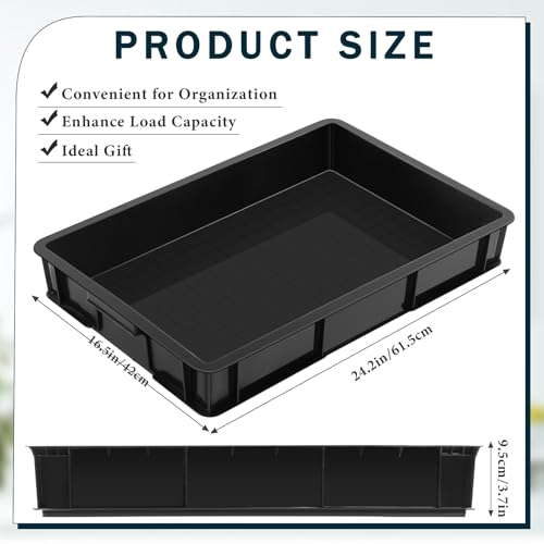 Baderke 1 Pc 24 x 15.5 Inches Oil Drain Pan for Changing Leak Proof Mini Fridge Drip Tray Plastic Oil Change Pan for Mini Fridges Air Conditioners Machinery Under Car (Black,3.74 Inch) - size: 3.74 Inch