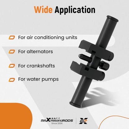 maXpeedingrods Universal Crankshaft Pulley Removal Tool, Harmonic Balancer Puller Set, Adjustable Ribbed Drive Belt Pulley Puller Remover Tool for A/C Units, Alternator, Steering Pump & Water Pump