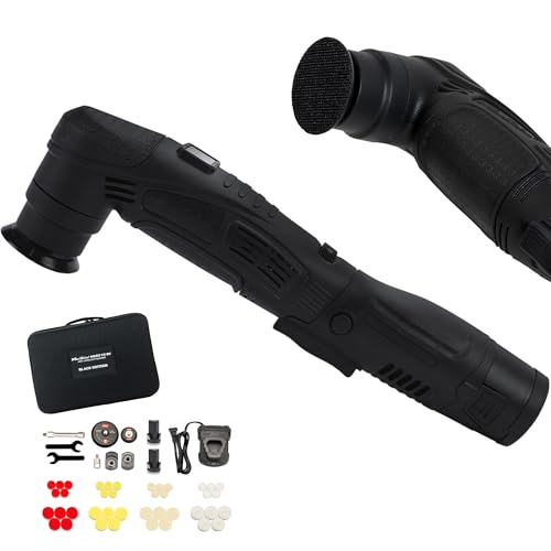 Maxshine M0312 V2 Cordless Mini Polisher – Lightweight DA & Rotary Buffer for Cars, Trucks & Boats, 6-Speed Portable Detailing Tool for Scratch Repair, Headlight Restoration, Swirl Removal - Black
