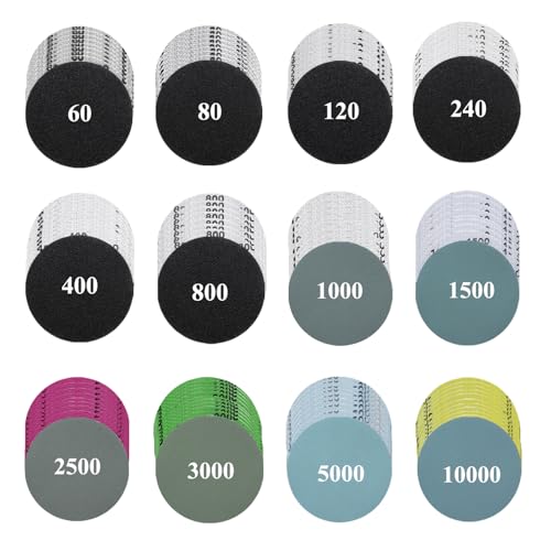 92PCS 3 Inch Wet Dry Sanding Discs for Dremel Tool Accessories,60-10000 Grit Hook and Loop Sandpaper for Dremel Polishing Kit,Used for Car Headlight Restoration,Metal,Resin Polishing - size: 3 Inch