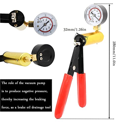 Hand held Vacuum Pump Tester kit,2 in 1 Brake Bleeder Clutch Bleeding System Test Kit for Automotive with Protected Case,Adapters