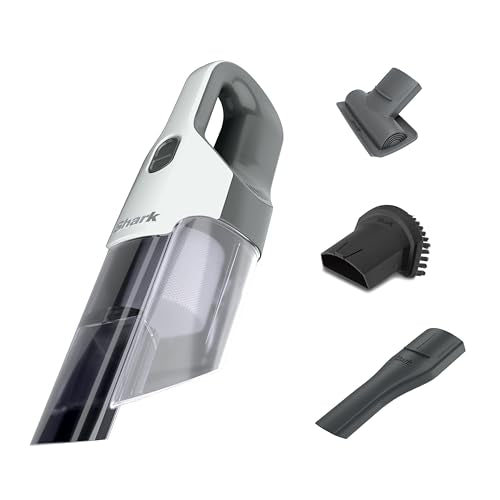 Shark Cyclone PET Handheld Vacuum with, HyperVelocity Suction, Powerful Pet Hair Pickup, Lightweight, XL Dust Cup, Including Upholstery Tool, 8" Crevice Tool, Scrubbing Brush, Pearl White, AA701 - color: Pearl White