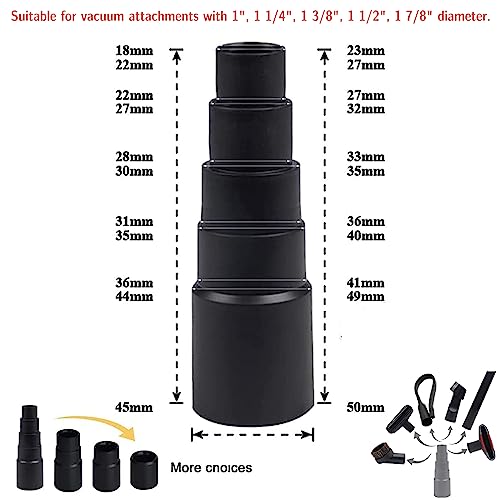 10 Pcs Universal Vacuum Attachments for Shop Vac Accessories - 2 1/2" to 1 1/4" Hose Adapter for Shop Vac, 1 7/8" to 1" Vacuum Hose Adapter, 1 1/4" Vacuum Floor Brush Flexible Crevice Tool(M 10 Pcs) - size: M 10 Pcs