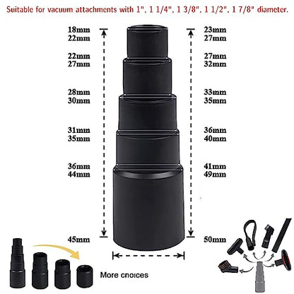 10 Pcs Universal Vacuum Attachments for Shop Vac Accessories - 2 1/2" to 1 1/4" Hose Adapter for Shop Vac, 1 7/8" to 1" Vacuum Hose Adapter, 1 1/4" Vacuum Floor Brush Flexible Crevice Tool(M 10 Pcs) - size: M 10 Pcs