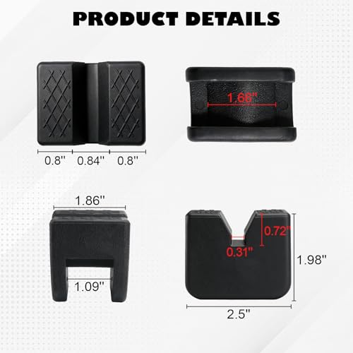 Jack Stand Pads, Universal Rubber Jack Pad Adapter, Universal Rubber Slotted Frame Rail Pinch welds Protector for Jack Stand Accessories（Black 4 Pack ） - color: Black 4