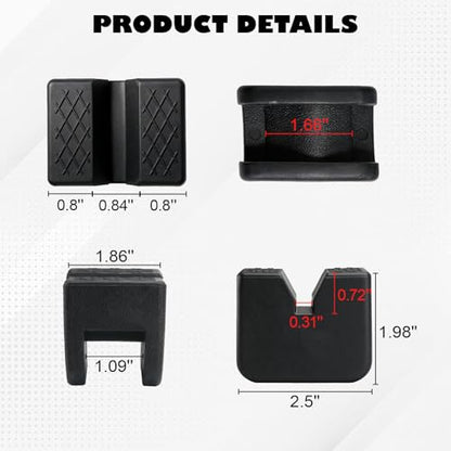 Jack Stand Pads, Universal Rubber Jack Pad Adapter, Universal Rubber Slotted Frame Rail Pinch welds Protector for Jack Stand Accessories（Black 4 Pack ） - color: Black 4