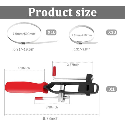 Stacool Thickened CV Boot Clamp Tool Kit,CV Joint Ear Clamp Pliers with 20 CV Boot Clamp to Securely Fasten CV Joint,Universal CV Axle Boot Repair Kit Car Accessories for Car Truck SUV ATV