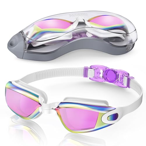 Aegend Swim Goggles, Swimming Goggles No Leaking Full Protect Adult Youth - color: Purple White