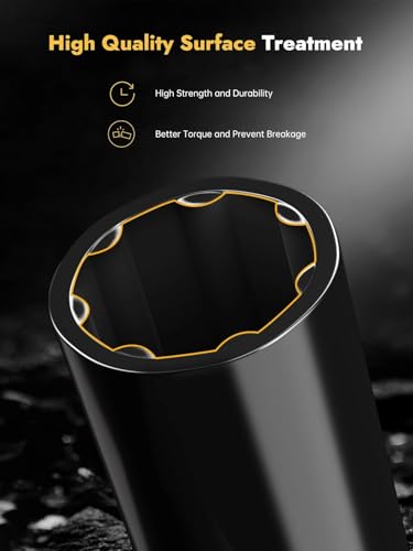 MIKKUPPA 2pcs 7 Point Spline Lug Nuts Socket Key - for 20mm Inner Diameter Wheel Lock Tuner - Compatible with 21mm (13/16) and 22mm (7/8) Replacement Hex Socket Key - color: Black, size: 7 Spline - 2 PCS