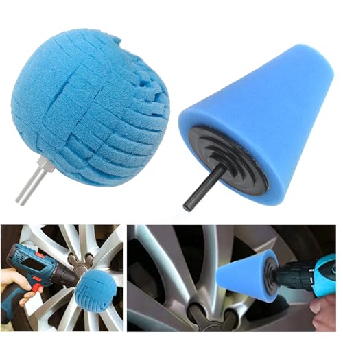 EATAKWARD 6Pcs Car Buffing Polishing Wheels for Drill with 3 inch Shank Polishing Pads, Wheel Shaped Polishing Tool for Metal Aluminum Stainless Steel Chrome Jewelry