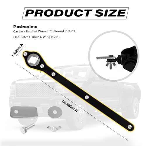 2 in 1 Car Jack Ratchet Wrench with Hexagonal & Cross,Labor-Saving 360° Swivel Scissor Jack Handle with Longer Handle,Portable Car Tire Wheel Lug Wrench Automotive Tools