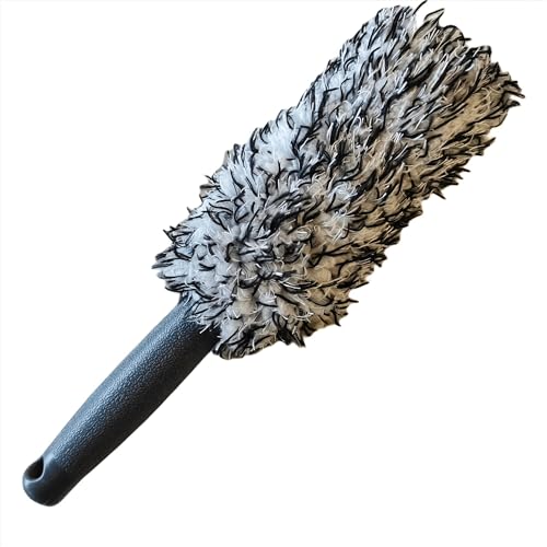 Car Wheel Cleaning Brush, Microfiber Wheel Rim Brush for Car Detailing, No Scratch Wheel Cleaner Brush with Comfortable Grip, for Cleaning Wheels, Rims, Tires, and Car Interior