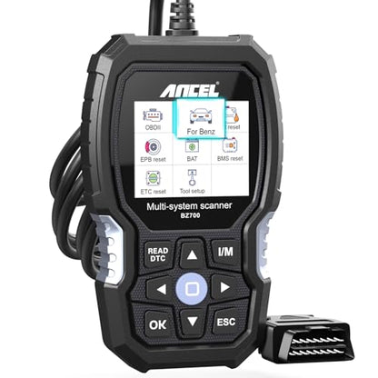 ANCEL BZ700 Mercedes Benz Sprinter/Vaneo/Vito/Viano/V/Metris/Citan/X Smart OBD2 Scanner, Full System Automotive Car Code Reader with All Reset Services, Battery Reset ABS Bleed Airbag EPB Oil SAS TPS