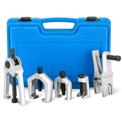 NYXOVA 5pcs Ball Joint Separator Pitman Arm Puller, Tie Rod End Tool Set for Front End Service, Splitter Removal Kit (Blue)