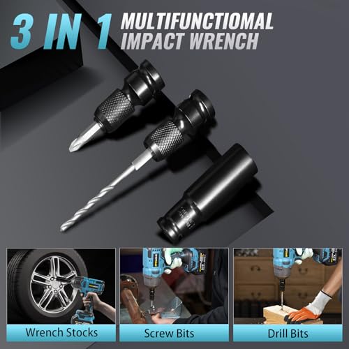 SPICIMOMO 1/2 inch Cordless Impact Wrench - 1200N.m High Torque Heavy Duty Impact Gun with 2x 4.0Ah Batteries, 21V Powerful Impact Driver/Drill for Tough Auto Repair and Construction Tasks