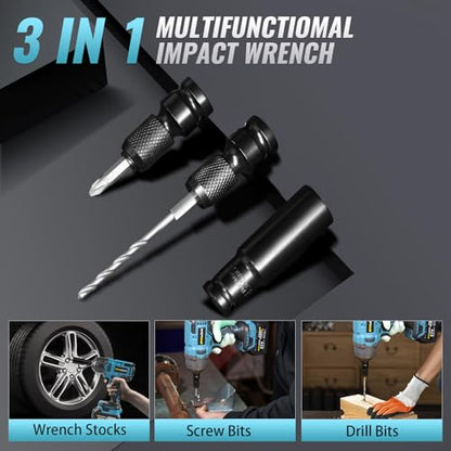 SPICIMOMO 1/2 inch Cordless Impact Wrench - 1200N.m High Torque Heavy Duty Impact Gun with 2x 4.0Ah Batteries, 21V Powerful Impact Driver/Drill for Tough Auto Repair and Construction Tasks