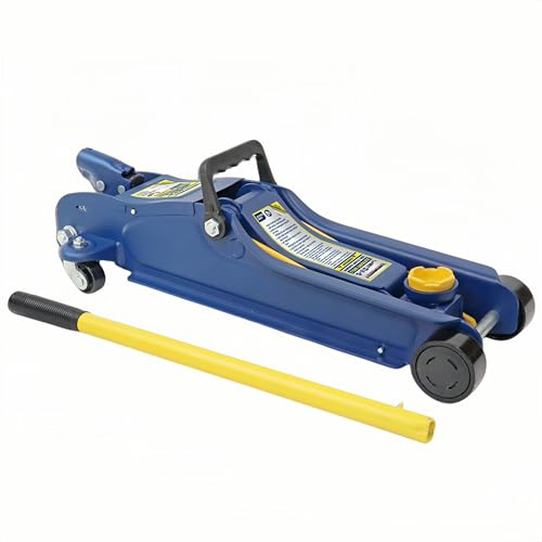 Superokay 2.5 Ton Low Profile Floor Jack, Heavy-Duty Steel Racing Jack with 3.5" to 14.75" Lifting Range, Blue & Yellow Mat Finish, Smooth Lifting & Leak-Resistant Hydraulic System