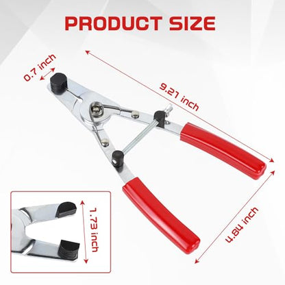 Hovom Motorcycle Brake Piston Removal Pliers, 18-44mm/0.7-1.7" Brake Piston Puller, 45# Steel Brake Piston Caliper Removal Tool, Ergonomic Repair Tool Universal for Motorbike (Red) - color: Red