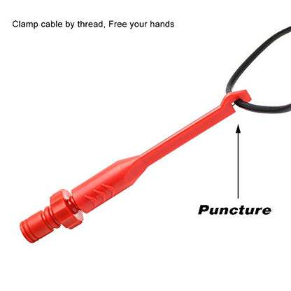 inShareplus Electronic Wire Piercing Probe Clip 2mm for Automotive Diagnostic Tester Tool, Puncture Wire Back Probe Pins Insulation for Car Circuit Detection Black&Red, 2 Pack - size: 2mm