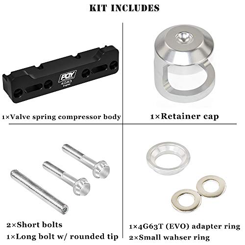 Aluminum Valve Spring Compressor Tool Removal Compatible with Mitsubishi Eclipse/Talon/Evo 8/9 4G63 Engine Black