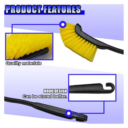 Car Wheel Cleaning Brush, Hard Bristle Automotive Tire Detailing Brushes, Multifunctional Vehicle Crevice Scrub Brush, 12'' Car Interior Washing Tool for Home (1PC) - size: 1PC