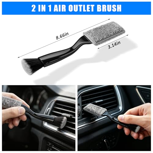 Car Wash Detailing Kit Cleaning Set with Foam Gun Sprayer, Long-Handle Brush, Large Wash Mitt, Towels, Complete Interior & Exterior Car Washing Supply Set (Blue) - color: Blue