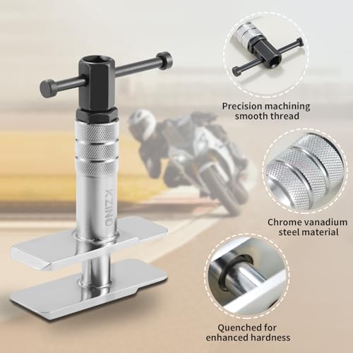 KZINO Heavy Duty Brake Caliper Compression Tool - Universal Motorcycle & Auto Caliper Spreader, Piston Compressor & Brake Pad Press Tool Kit
