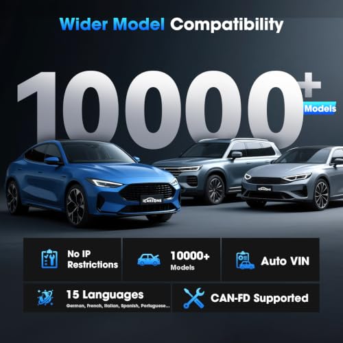 UR300 Diagnostic Scan Tool for All Cars, 48 Resets with 200+Subfuncitons, 4000+Bidirectional Test Items, Battery Registration, OBD2 Scanner, ECU Coding for BMW/VW/Audi, CAN-FD Supported
