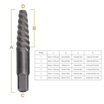 Tyenaza Damaged Screw Extractor Kit, Steel Hardened Portable Broken Bolt Extractor Kit for Automotive Maintenance