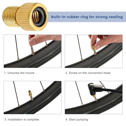 23 PCS Presta Valve Core Repair Kit, Tubeless Auto Tire Stem Cores with Caps Adapter Removal Tool, French Tire Valve Cores Caps Remover Set for Tubeless Road MTB Bike Tires
