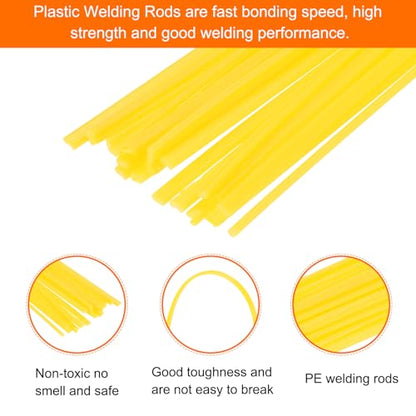 MECCANIXITY 20pcs 10 Inch Plastic Welding Rods PE Welding Strips Welder Rods for Plastic Welder, Car Bumper, Kayak Repair, Yellow - color: Yellow, size: 10 Inch