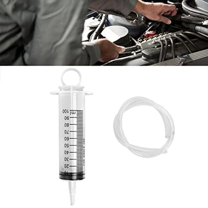 Tiiyee Brake Bleeder Kit, Hydraulic Disc Clutch Bleeding 100ML Syringe | 50cm Hose Fluid Extractor One Man Professional Universal Tool for Motorcycles Motorbikes Scooters Quads Oil Change