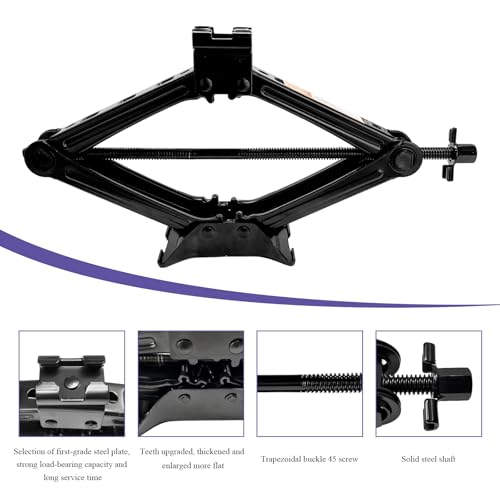 Car Jack Kit, 2 Ton (4409 lbs) Scissor Jack Auto Emergency Kit with Lug Wrench, Heavy Duty Portable Lifting Jacks Tire Changing Tool for Sedans SUVs MPVs, Car Accessories