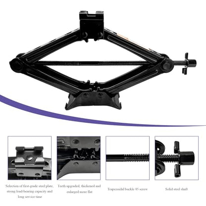Car Jack Kit, 2 Ton (4409 lbs) Scissor Jack Auto Emergency Kit with Lug Wrench, Heavy Duty Portable Lifting Jacks Tire Changing Tool for Sedans SUVs MPVs, Car Accessories