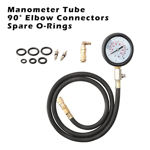 Oil Pressure Tester Kit 0-140 PSI, Professional Engine Oil Pressure Gauge Diagnostic Tool for Cars, Trucks, ATVs, Motorcycles - Universal Fit, Accurate Measurement