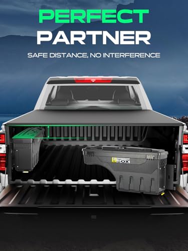 YHTAUTO Driver Side Truck Bed Storage Tool box Compatible with 2015-2023 Chevrolet Colorado & GMC Canyon, 2019-2021 Fits 74" Bed, Lockable Swing Waterproof Wheel Well Toolbox - size: Driver Side, style: 2015-2021