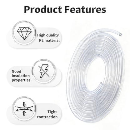 5M Heat Shrink Tubing, 2.5mm OD, 2:1 Ratio, Clear | Polyolefin Shrinkable Tube, Waterproof Electrical Insulation Tubing, for Wire Cable and Electronic Component Protection - size: 5M Φ2.5 Clear