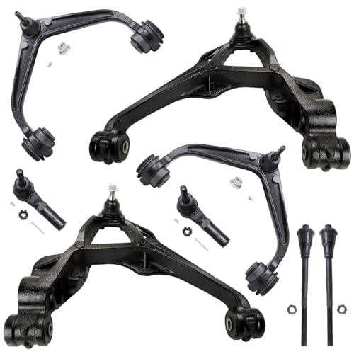 Detroit Axle - Front End Suspension Kit for 2011-2019 Chevrolet Silverado 2500HD 3500HD GMC Sierra 2500HD 3500HD, Lower & Upper Control Arms Outer & Inner Tie Rods Replacement - size: 8CS48221/8PC