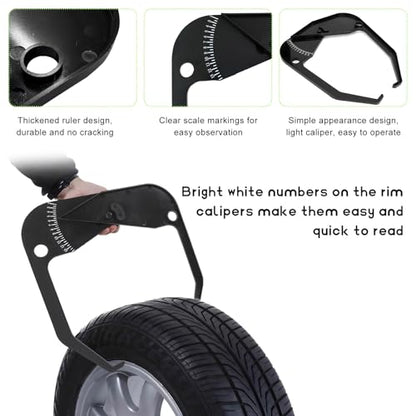 Car Tire Caliper, Tire Balancer Caliper Rim Width Measuring Tool, Portable Wheel Balancer Tire Scale Measurement Caliper, Accurate Wheel Tire Balancer Rim Tire Scale Tool