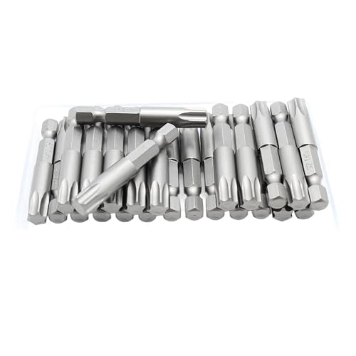 TEMO 25 pc T45 Torx Star Head Screwdriver Bit Set, S2 Steel 6 Point T-45 2 Inch Screwdriver Insert Bits - size: T45 2"L