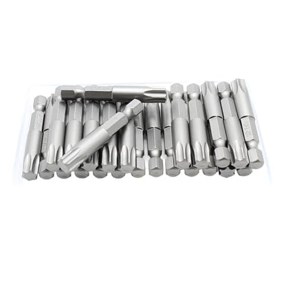 TEMO 25 pc T45 Torx Star Head Screwdriver Bit Set, S2 Steel 6 Point T-45 2 Inch Screwdriver Insert Bits - size: T45 2"L