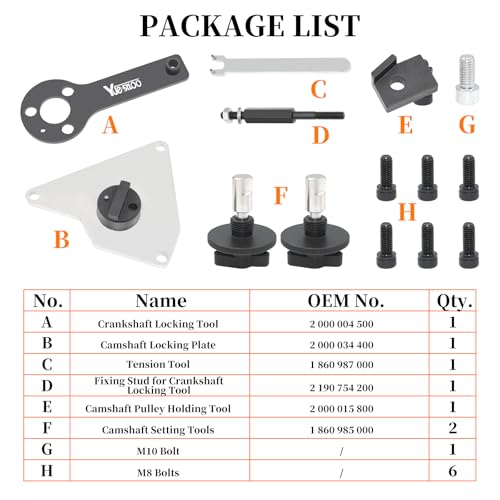 Engine Timing Tool Kit | Compatible with Alfa Romeo Lancia Delta Chrysler Delta Dodge Dart Jeep Compass Renegade Fiat Multiair 1.4 Engine, with Gloves