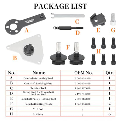 Engine Timing Tool Kit | Compatible with Alfa Romeo Lancia Delta Chrysler Delta Dodge Dart Jeep Compass Renegade Fiat Multiair 1.4 Engine, with Gloves