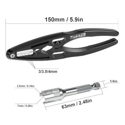 RC Tool kit with Shock Pliers Multi-function & Hex Bit Linkages Link Rod Ends Installing Tools for Arrma Axial Losi Tamiya 1/10 RC Cars Trucks Rock Crawlers (Black) - color: Black